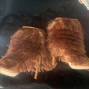 Cape Robbin Brown Fringed Heeled Boots